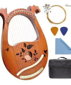 Arpa Lira de Caoba con Llave de Afinación y 16 Piezas de