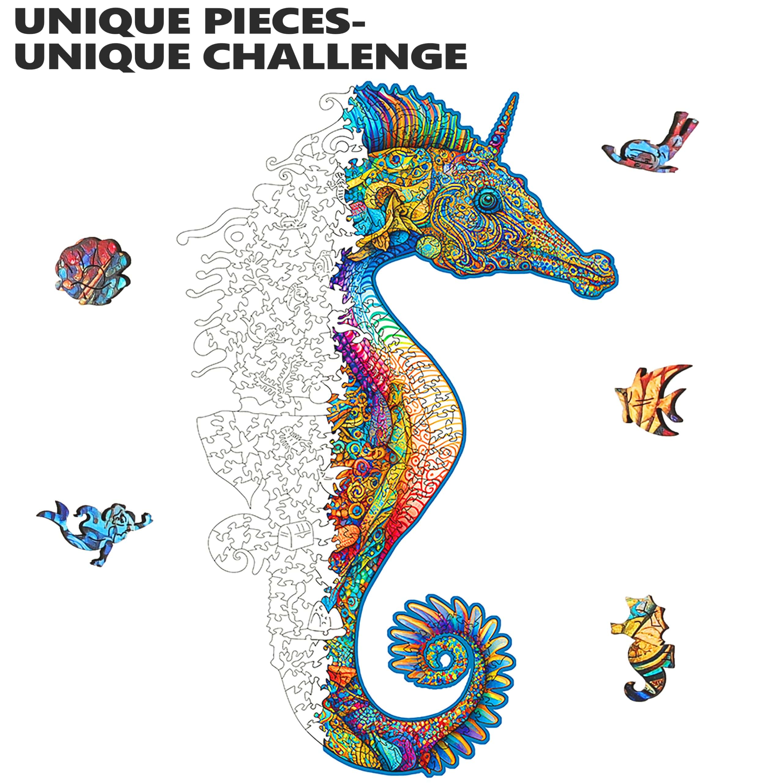 Rompecabezas de madera para adultos y niños - Forma única - - Imagen 5