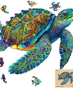 Rompecabezas de madera de tortuga marina para adultos y