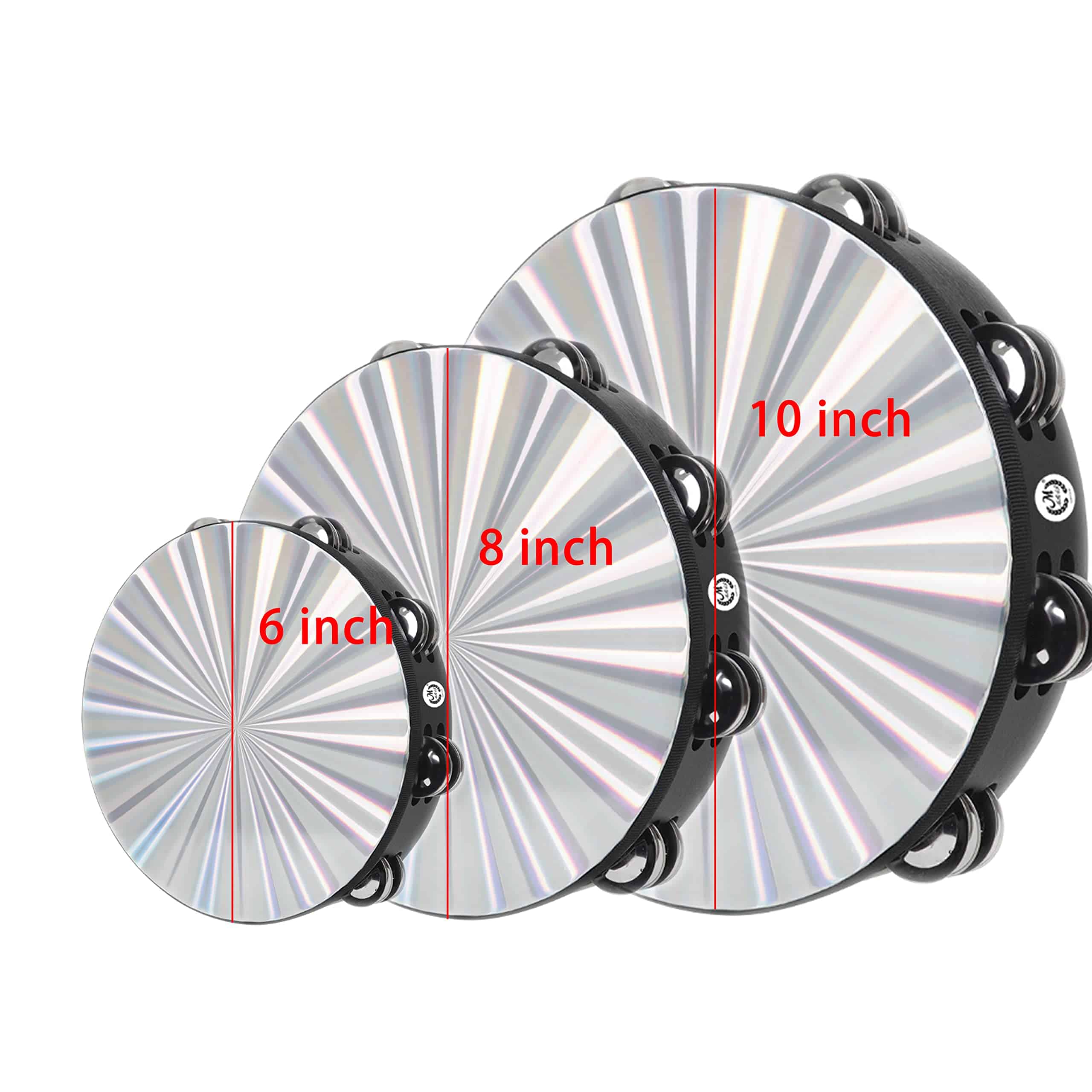 HLMOptimo 3 Pack Pandereta para Adultos de Madera 6 8 y 10 - Imagen 3