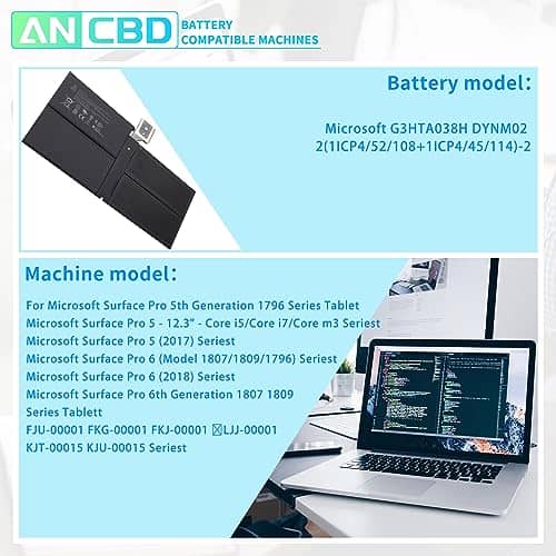 ANCBD G3HTA038H Batería de Repuesto para Microsoft Surface - Imagen 6