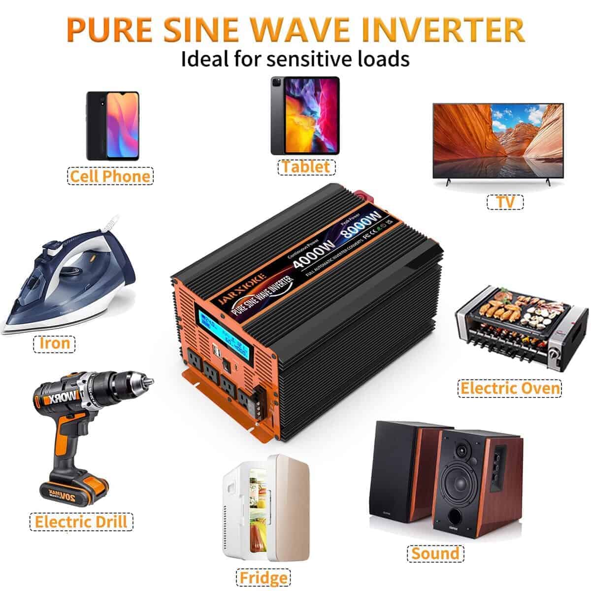 Inversor de corriente de onda sinusoidal pura de 4000 - Imagen 6