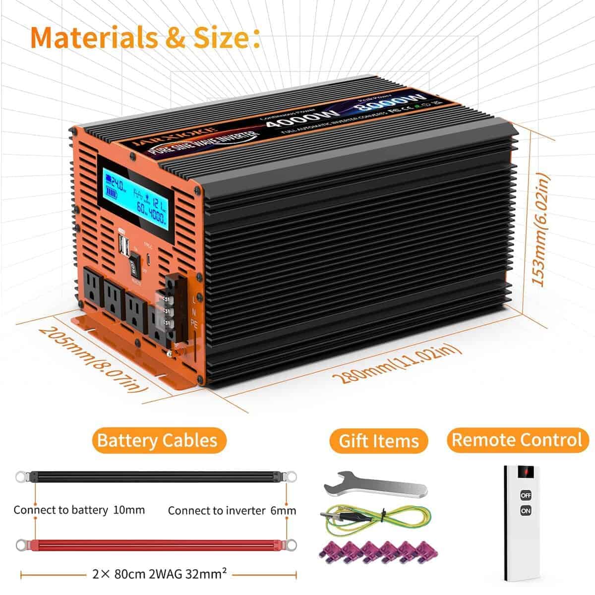 Inversor de corriente de onda sinusoidal pura de 4000 - Imagen 8