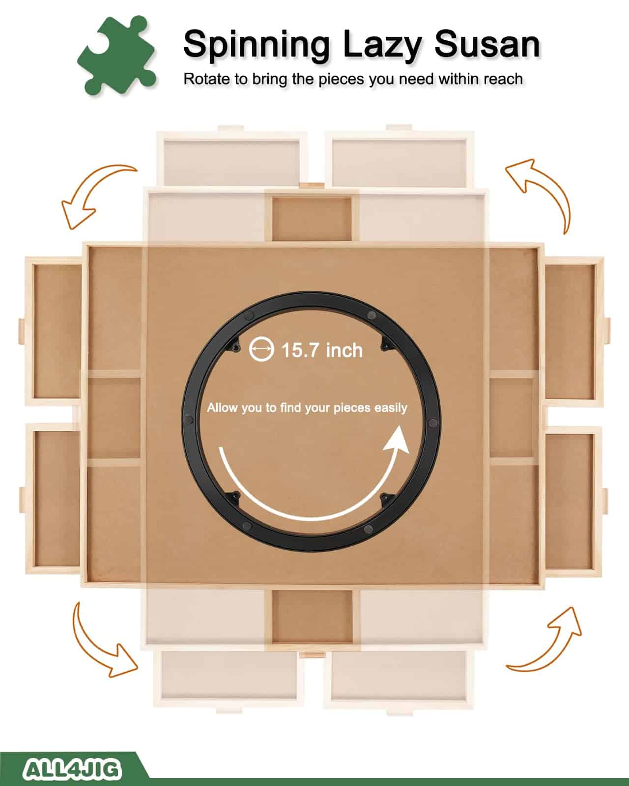 Tablero de rompecabezas giratorio ALL4JIG de 1500 piezas - Imagen 6