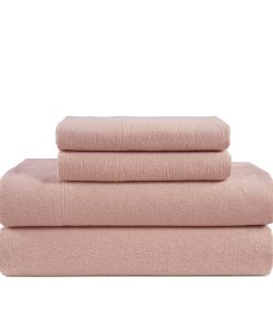 Juego de sábanas de algodón de franela LANE -Rosa sepia