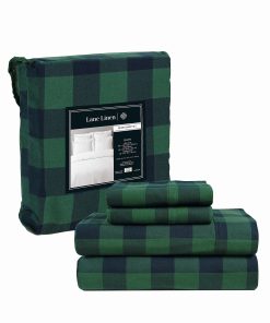 Juego de sábanas de algodón de franela LANE -Verde