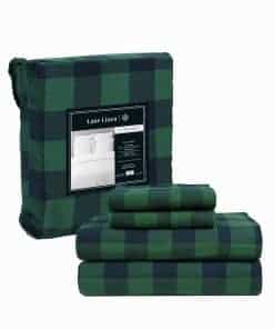 Juego de Sábanas de Franela de Algodón LANE -Verde