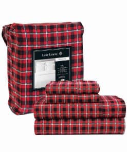 Juego de sábanas de franela de lino Lane 100% algodón King