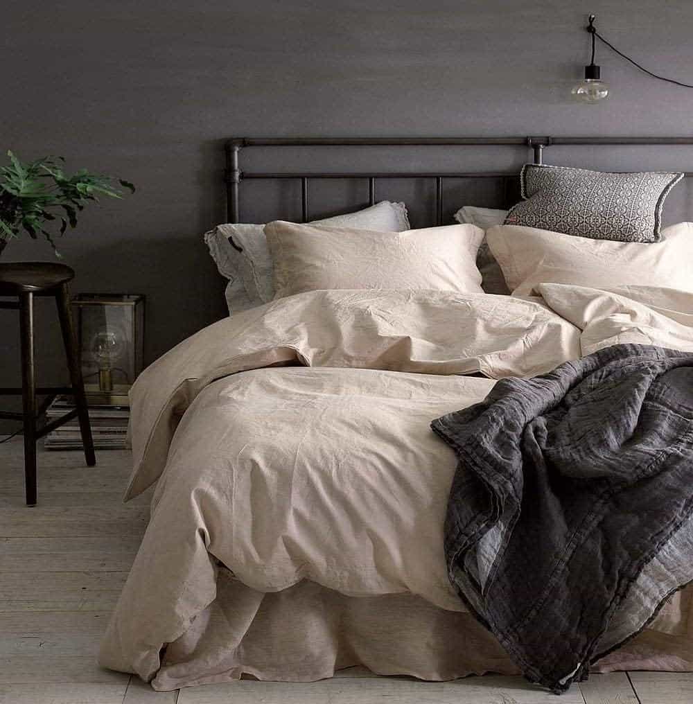 Funda de Edredón de Algodón Lavado Chambray -Piel de Cordero