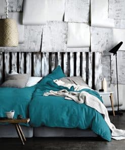 Juego de Funda de Edredón de Algodón Lavado de Chambray en