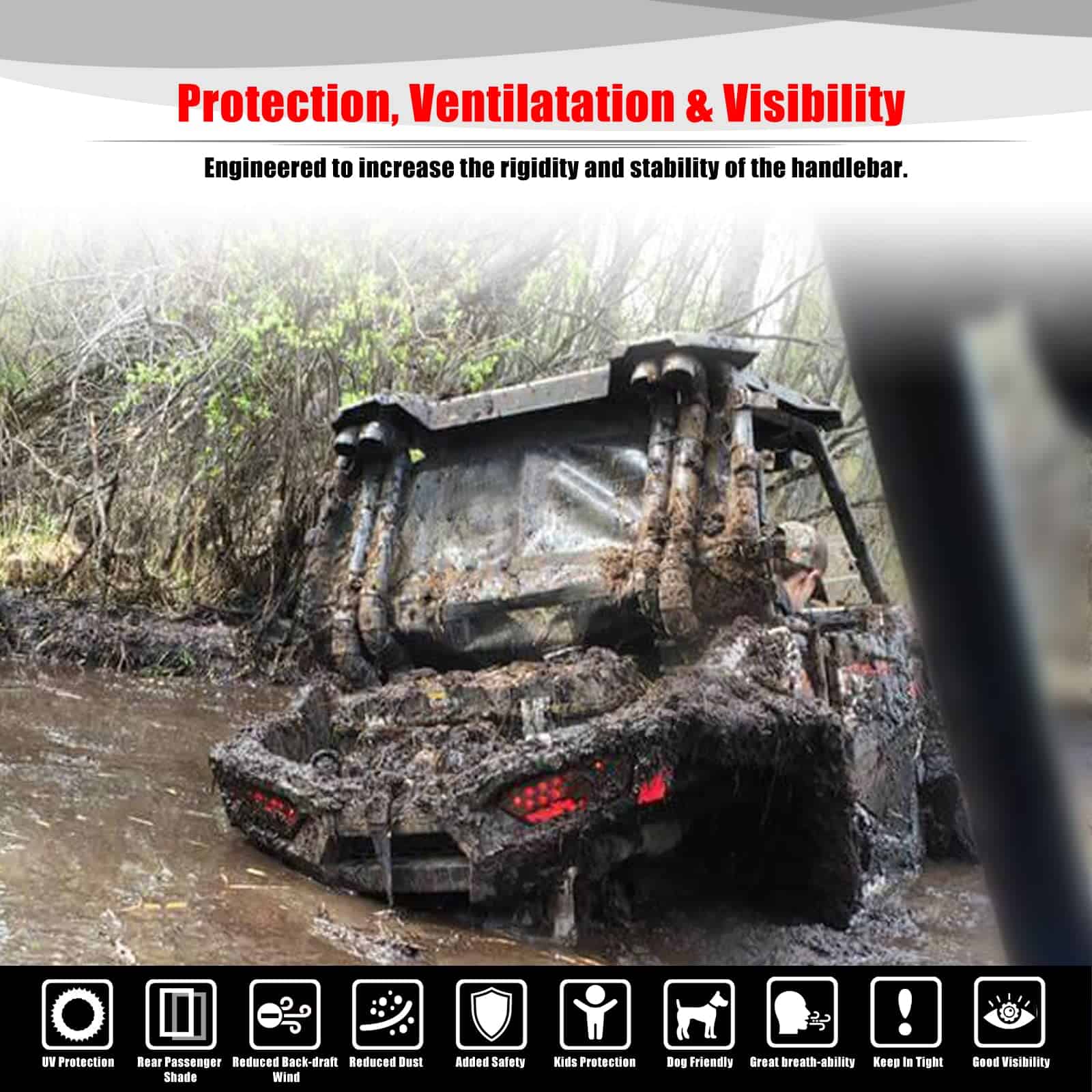 Red Trasera de Malla Goldfire para RZR XP 1000, Parasol de - Imagen 5