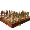 Juego de ajedrez de latón plegable con almacenamiento de