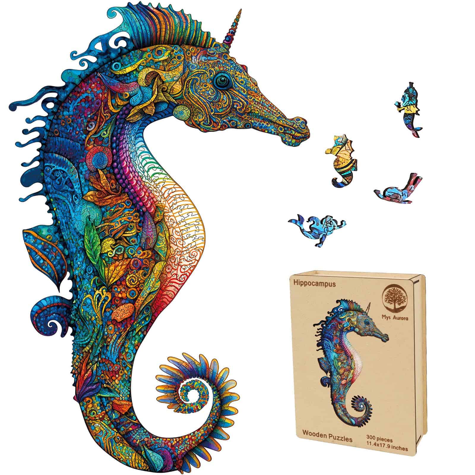 Rompecabezas de Madera Único Mys Aurora -Unicornio Caballito