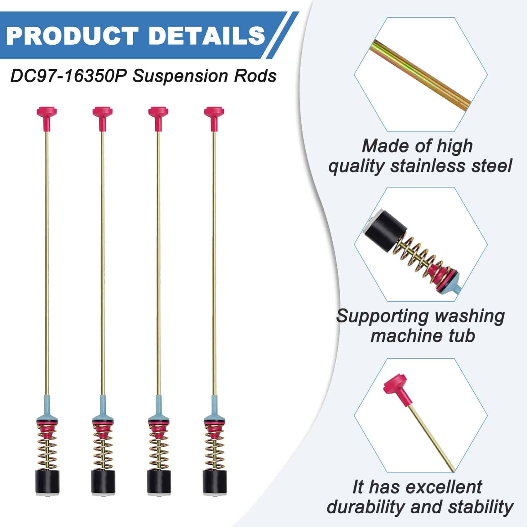 Amortiguadores Lavadora/suspension para lavadora 4 Pack - Imagen 4
