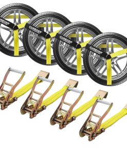 Cureder Correas de Amarre para Automóvil - Paquete de 4