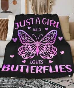 Manta de Mariposa Rosa Ultra Suave de Franela para Sofá