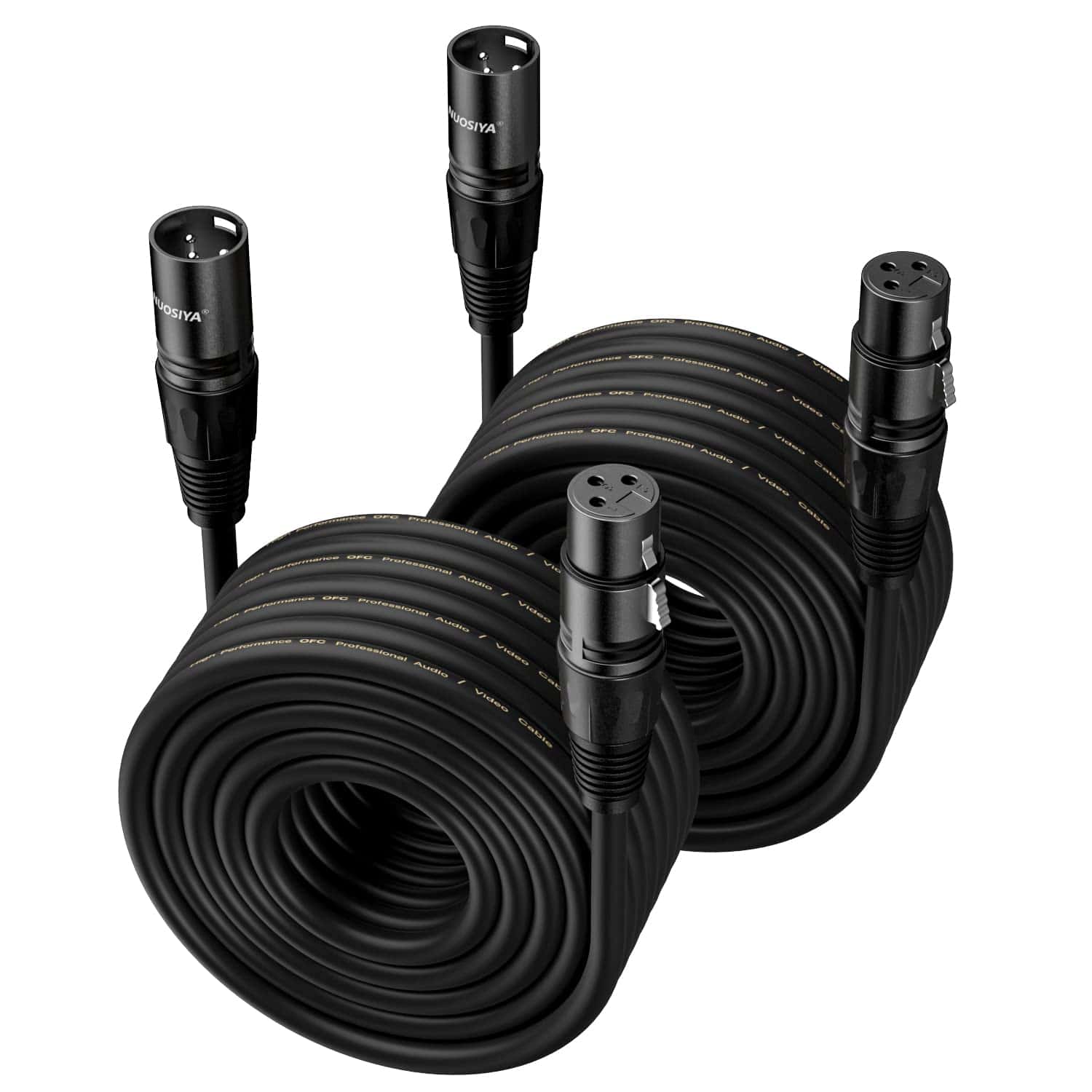 Cable XLR NUOSIYA de 50 pies 2 Paquetes, Cables de