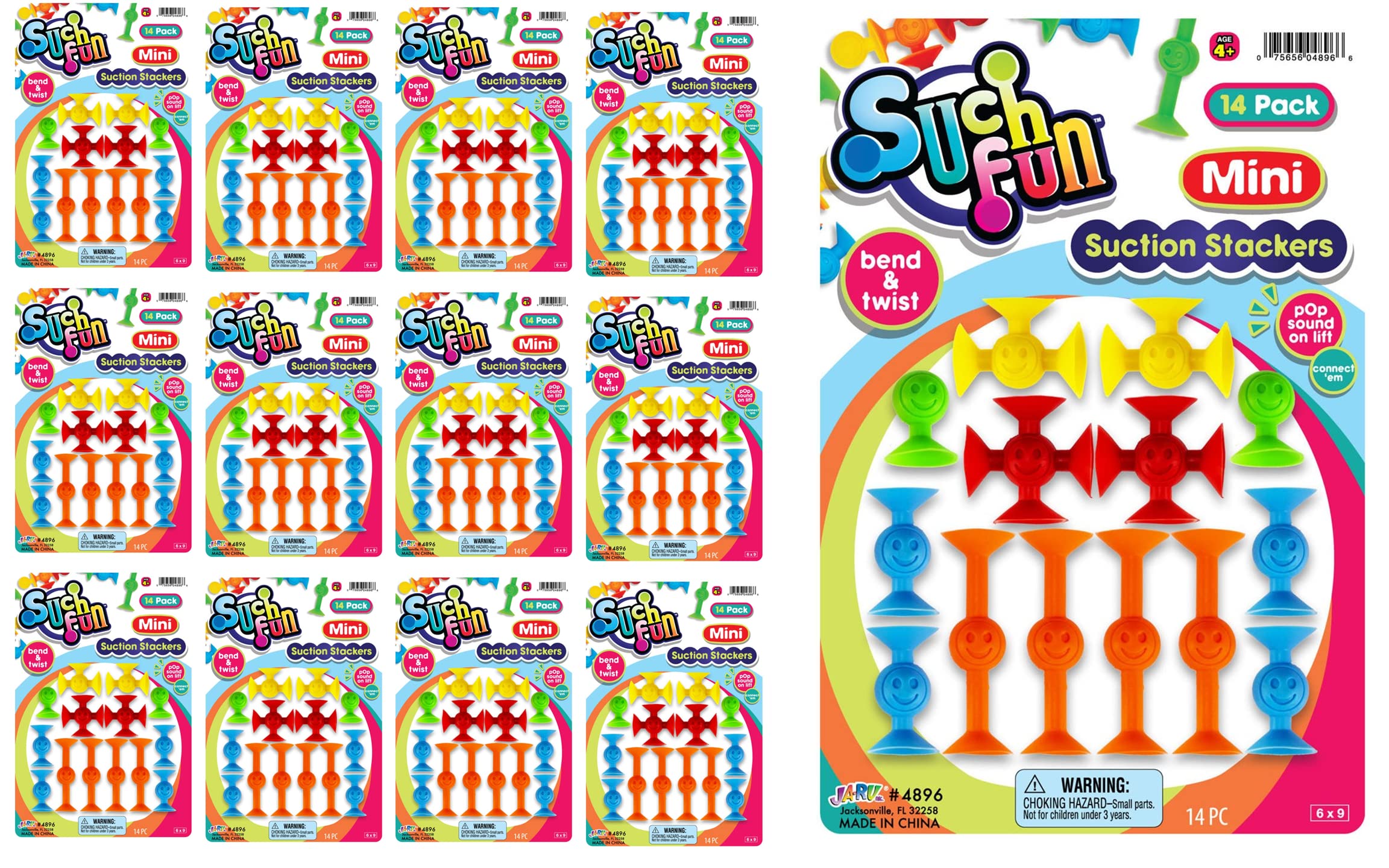 JA-RU Mini Suction Stackers Juguetes de Ventosas (Paquete