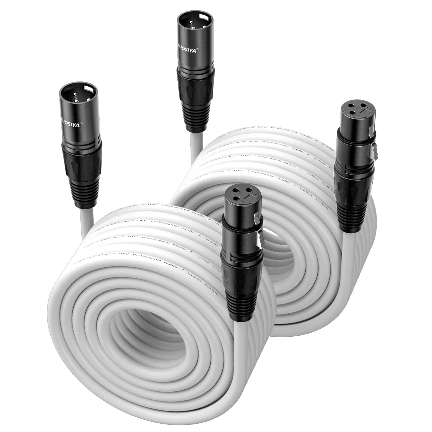 NUOSIYA Cable XLR 50 pies 2 Paquetes, Cables de Micrófono,