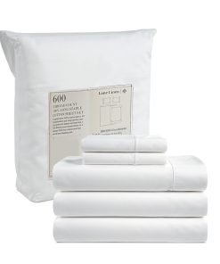 Juego de sábanas LANE LINEN Split King para camas -Blanco