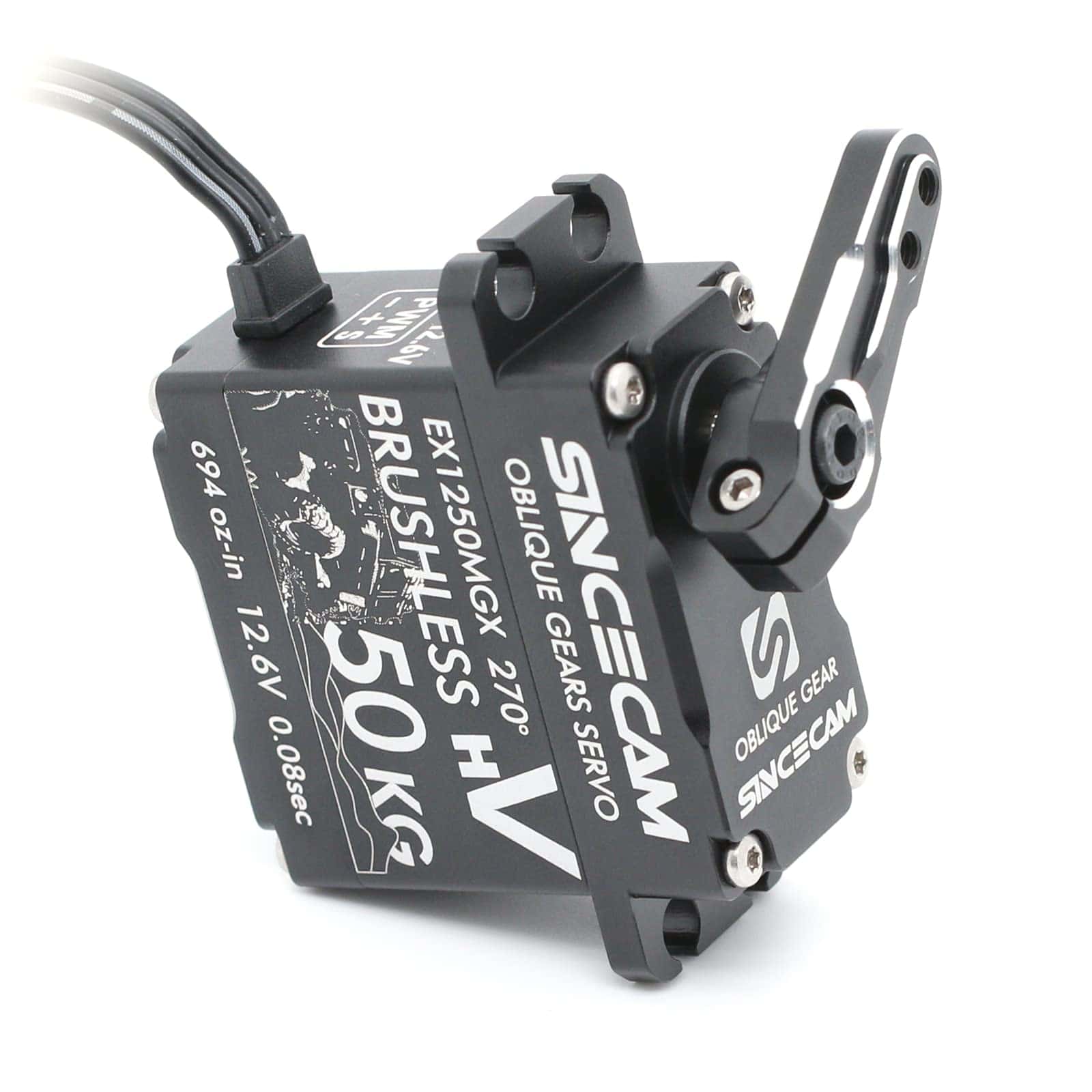 Servo de Dirección de Alto Torque 12V 50kg Sincecam Carcasa