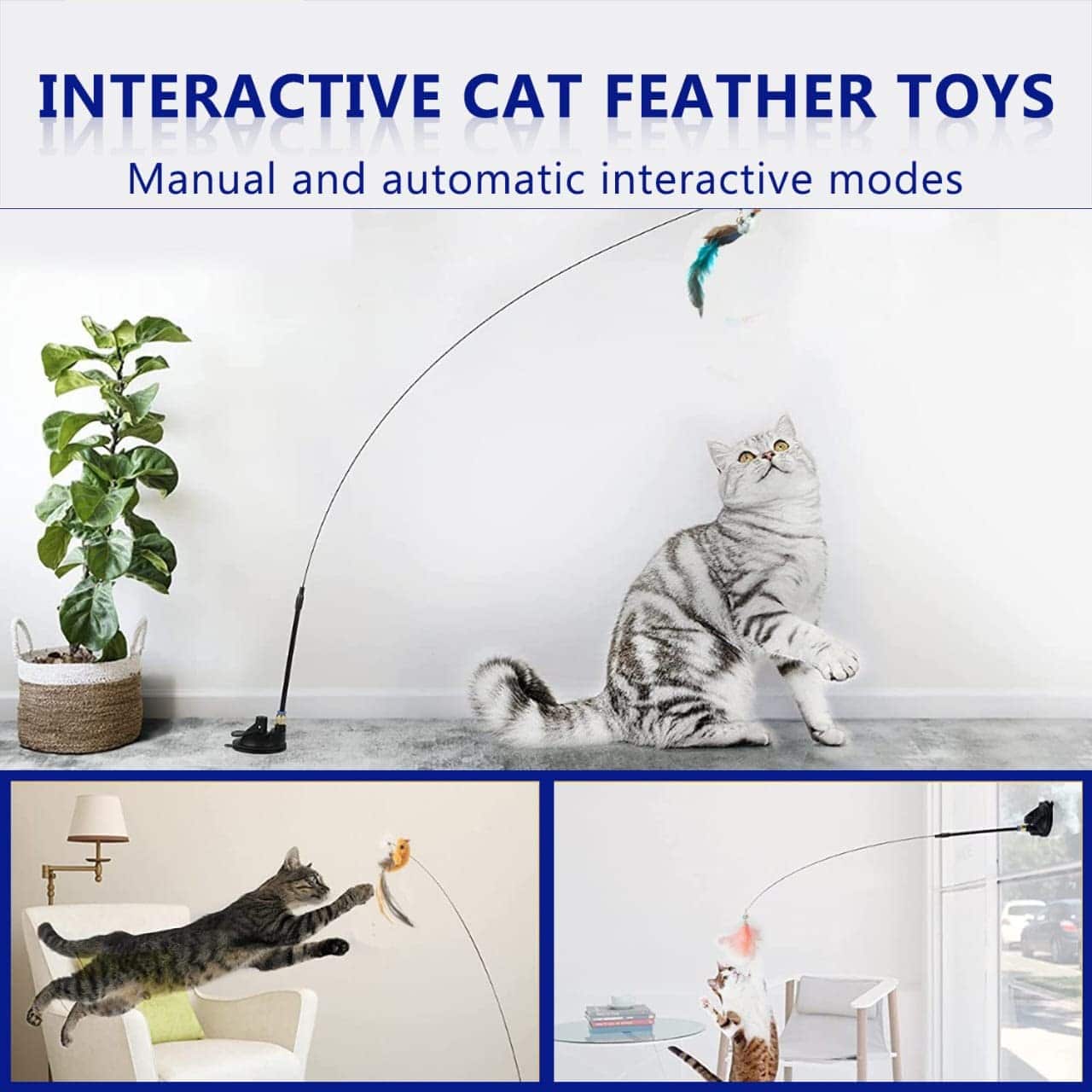 Conjunto de Juguetes de Plumas para Gatos - 2 Juguetes - Imagen 6