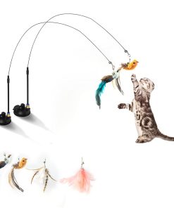 Conjunto de Juguetes de Plumas para Gatos - 2 Juguetes