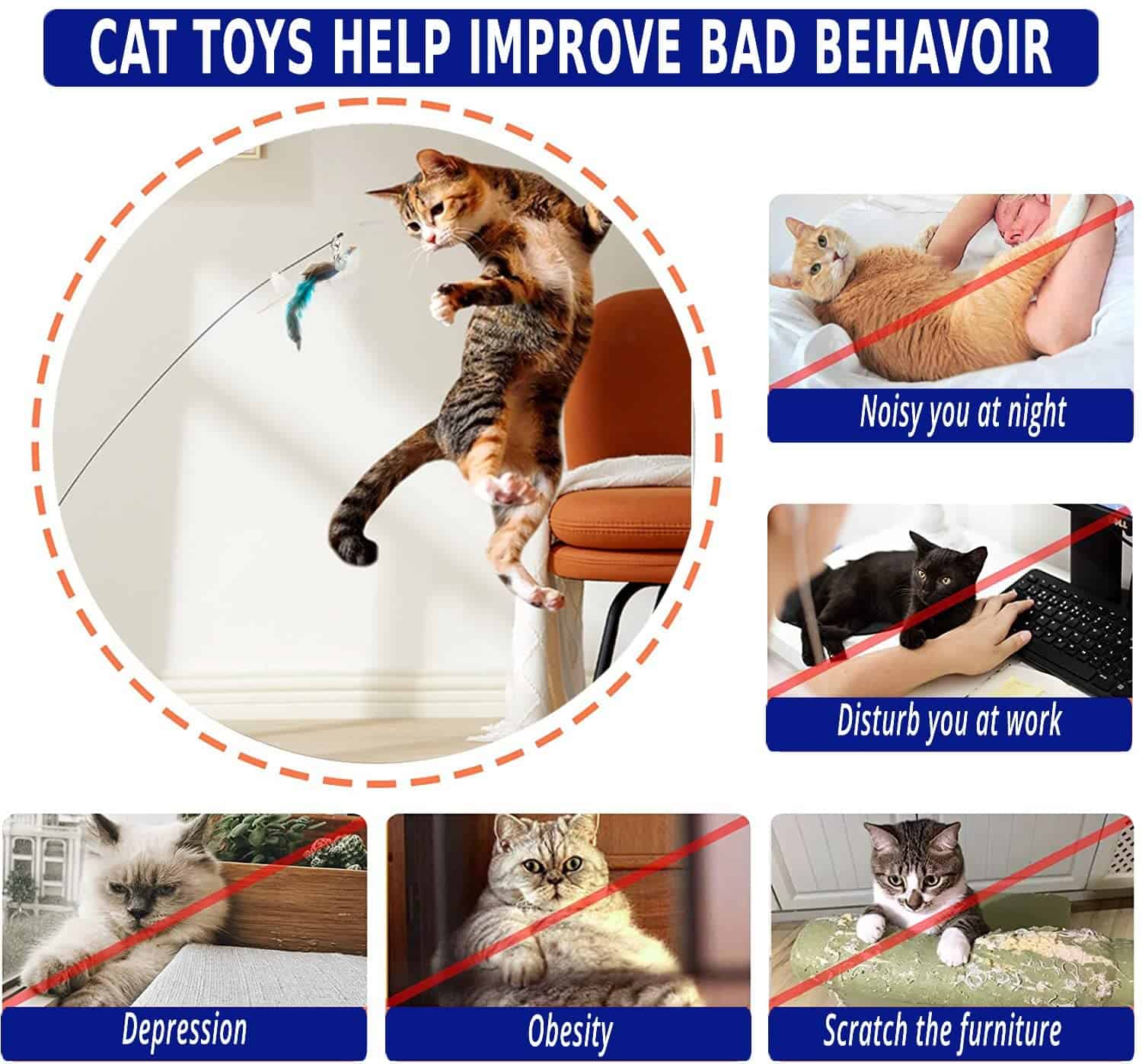 Conjunto de Juguetes de Plumas para Gatos - 2 Juguetes - Imagen 3