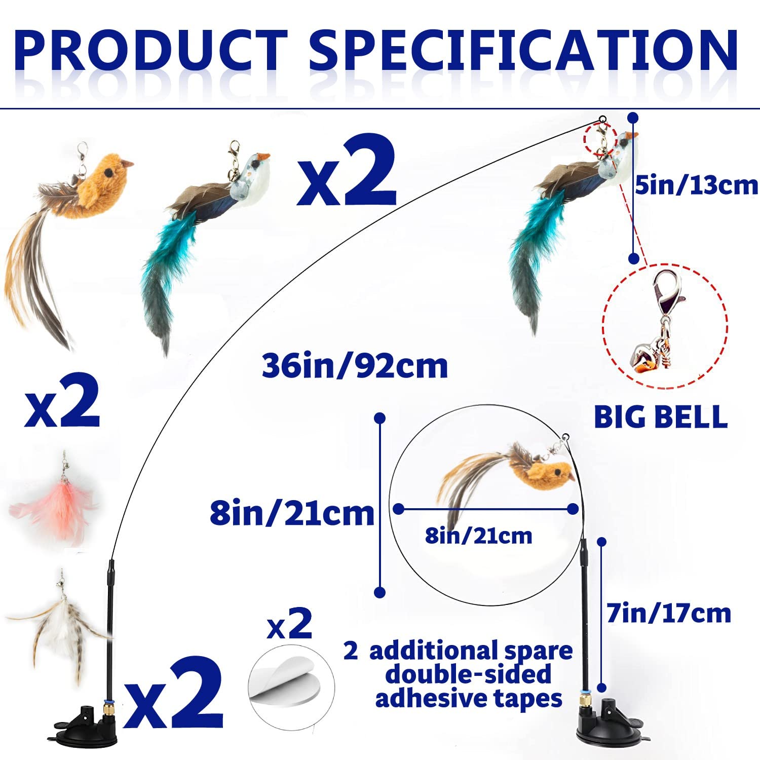 Conjunto de Juguetes de Plumas para Gatos - 2 Juguetes - Imagen 4