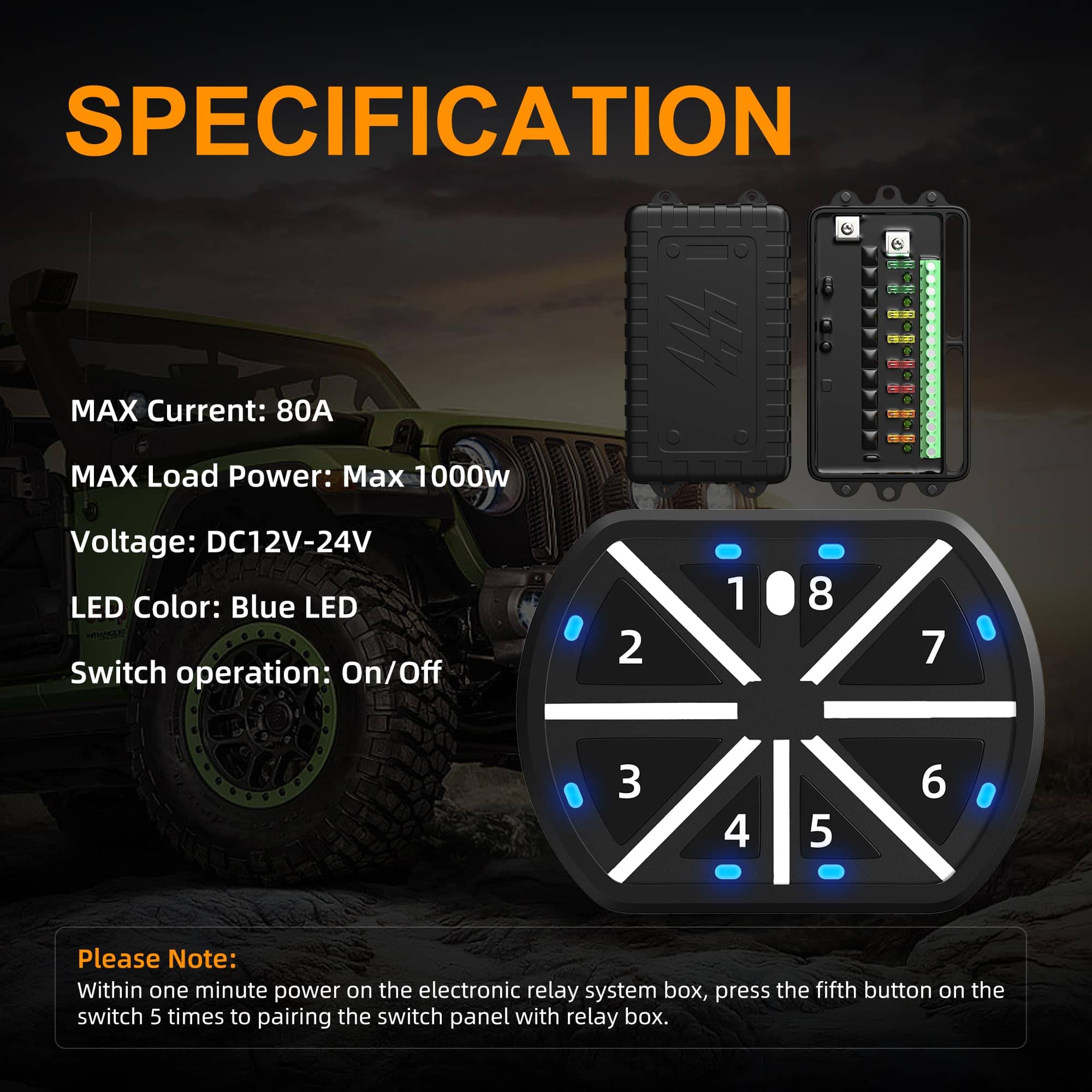 Panel de interruptores de 8 canales Joinfworld Universal - Imagen 3