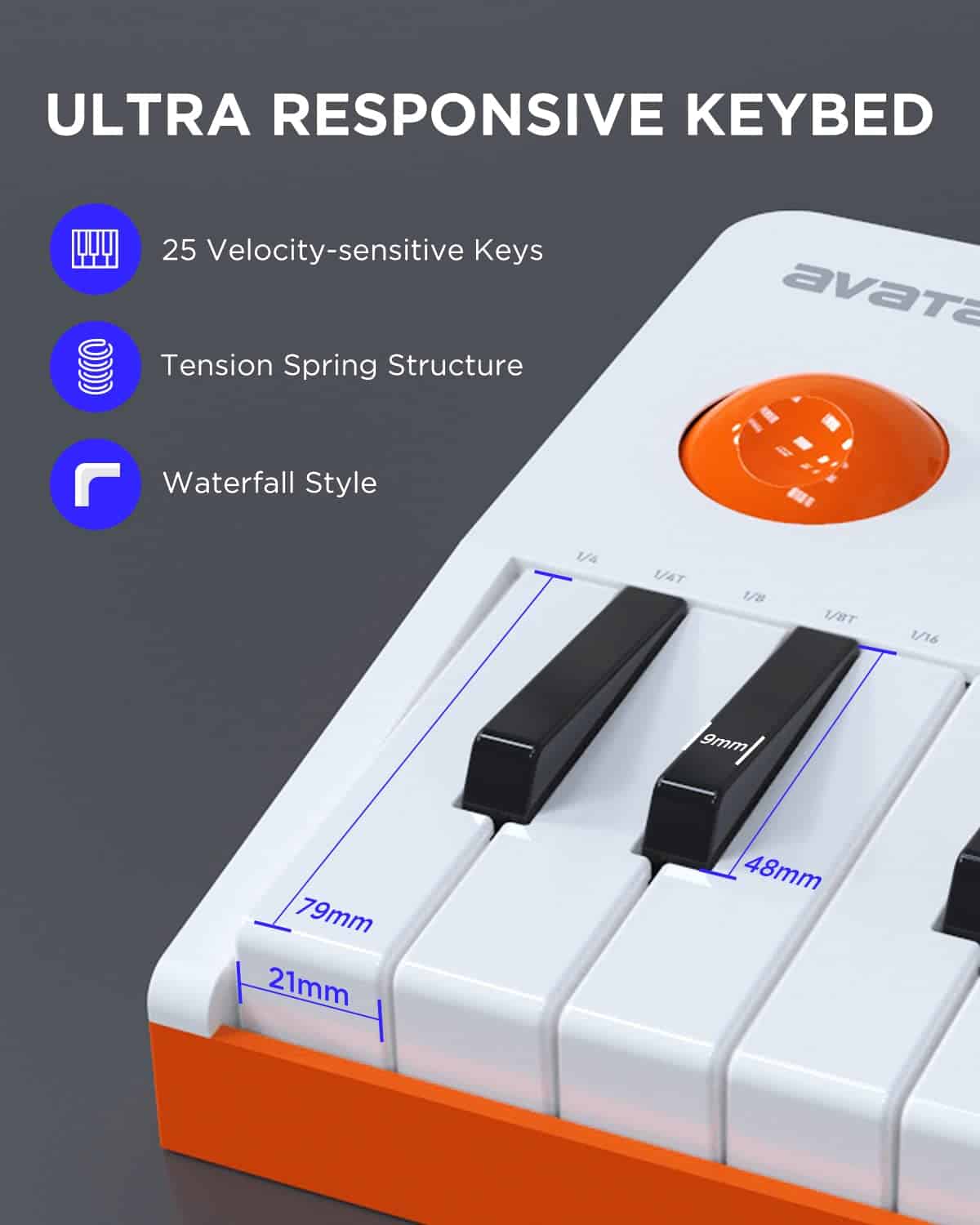 Controlador de Teclado MIDI Bluetooth de 25 Teclas HXW con - Imagen 3