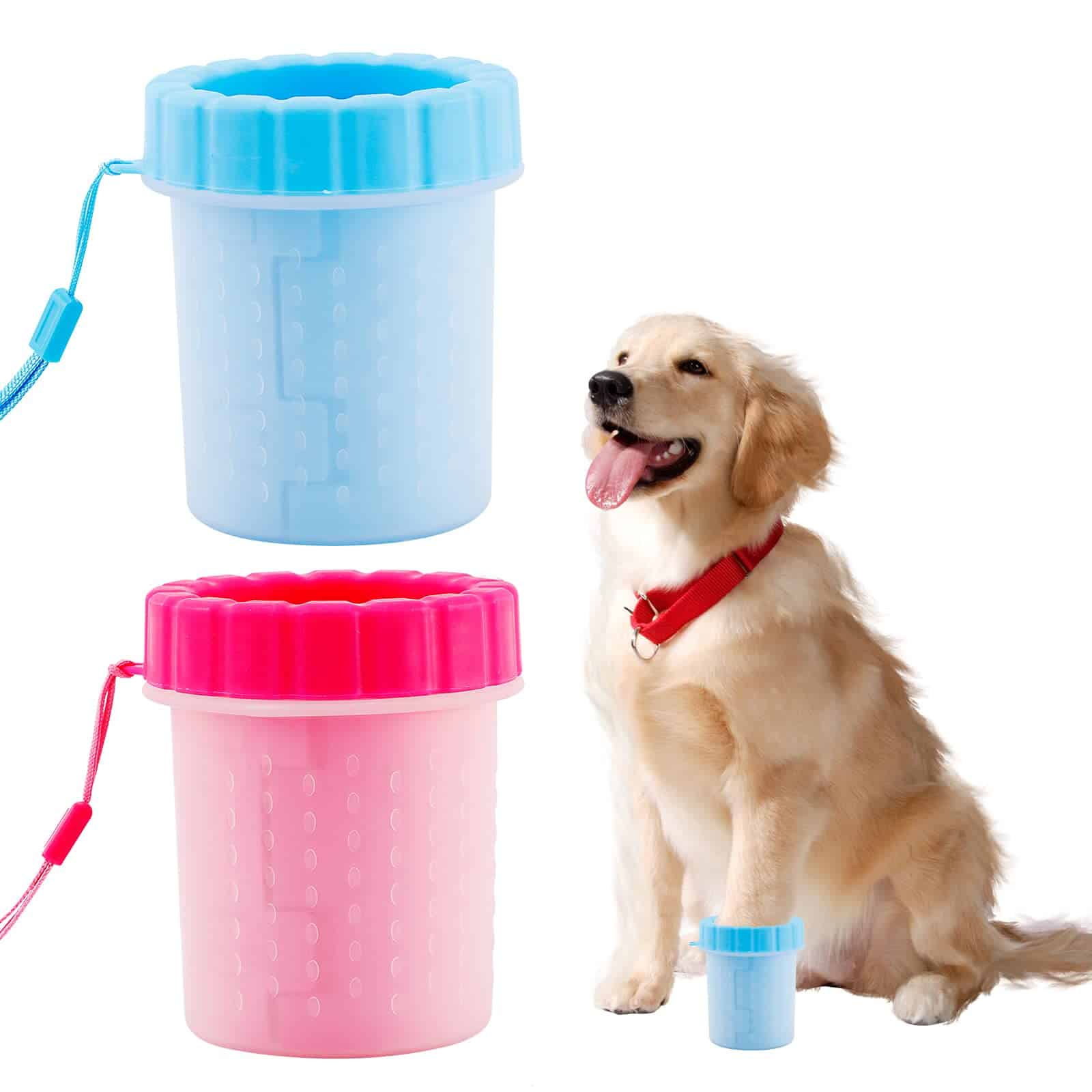 2Pcs Lindo Limpiador de Patas de Perro, Taza Portátil de