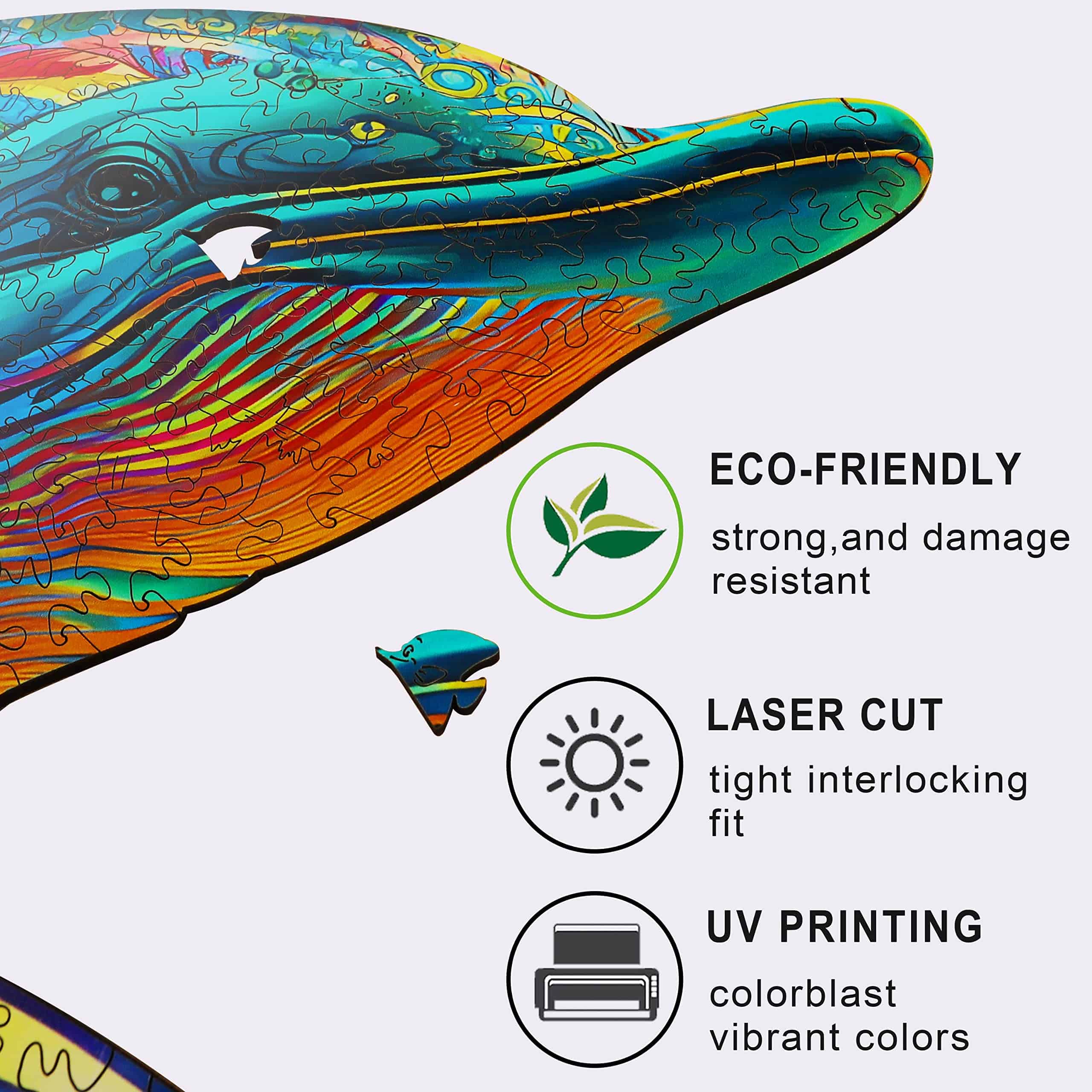 Rompecabezas de madera MYS Aurora, Rompecabezas de Delfines - Imagen 8