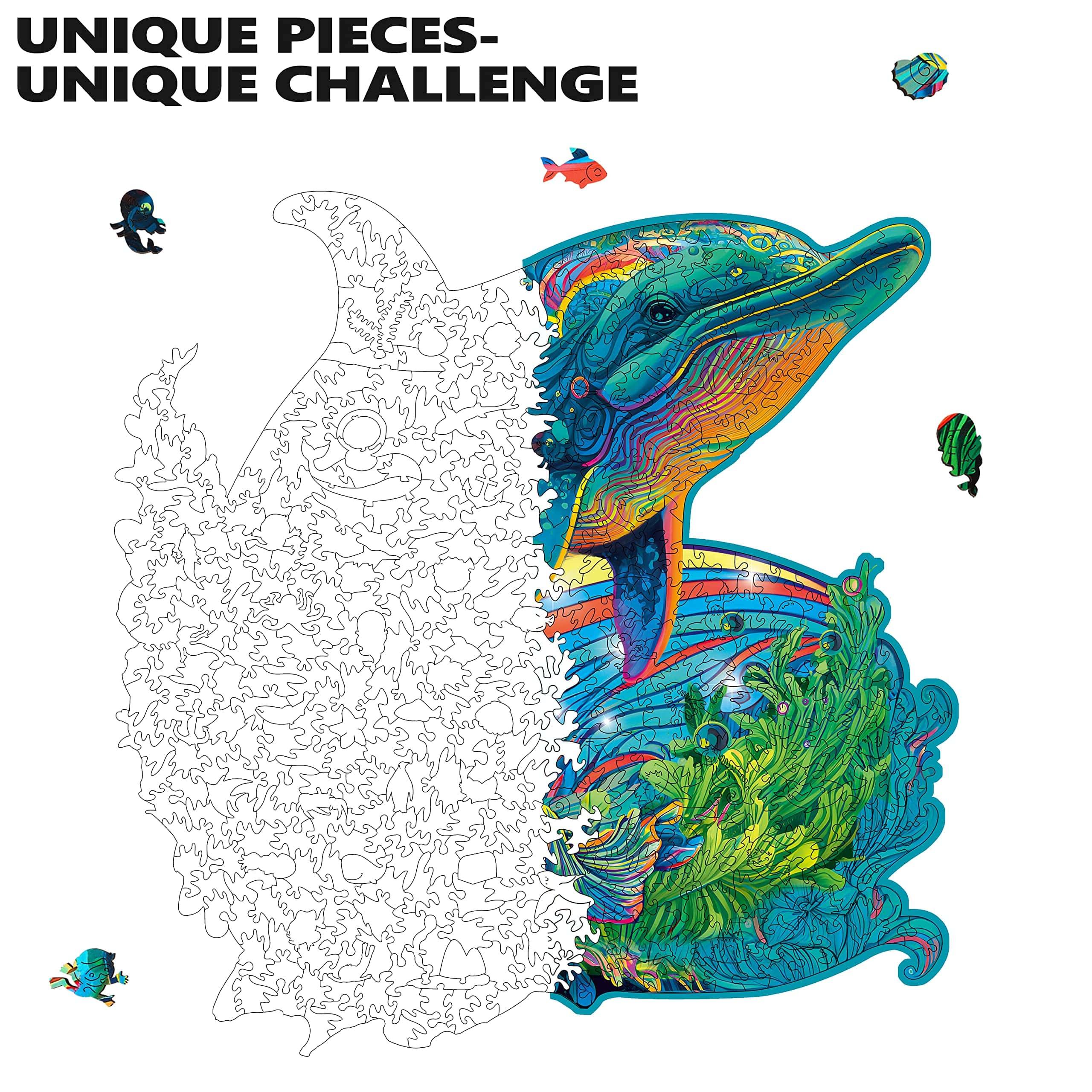 Rompecabezas de madera MYS Aurora, Rompecabezas de Delfines - Imagen 4