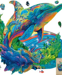 MYS Aurora Puzzles de Madera, Rompecabezas de Delfines 500