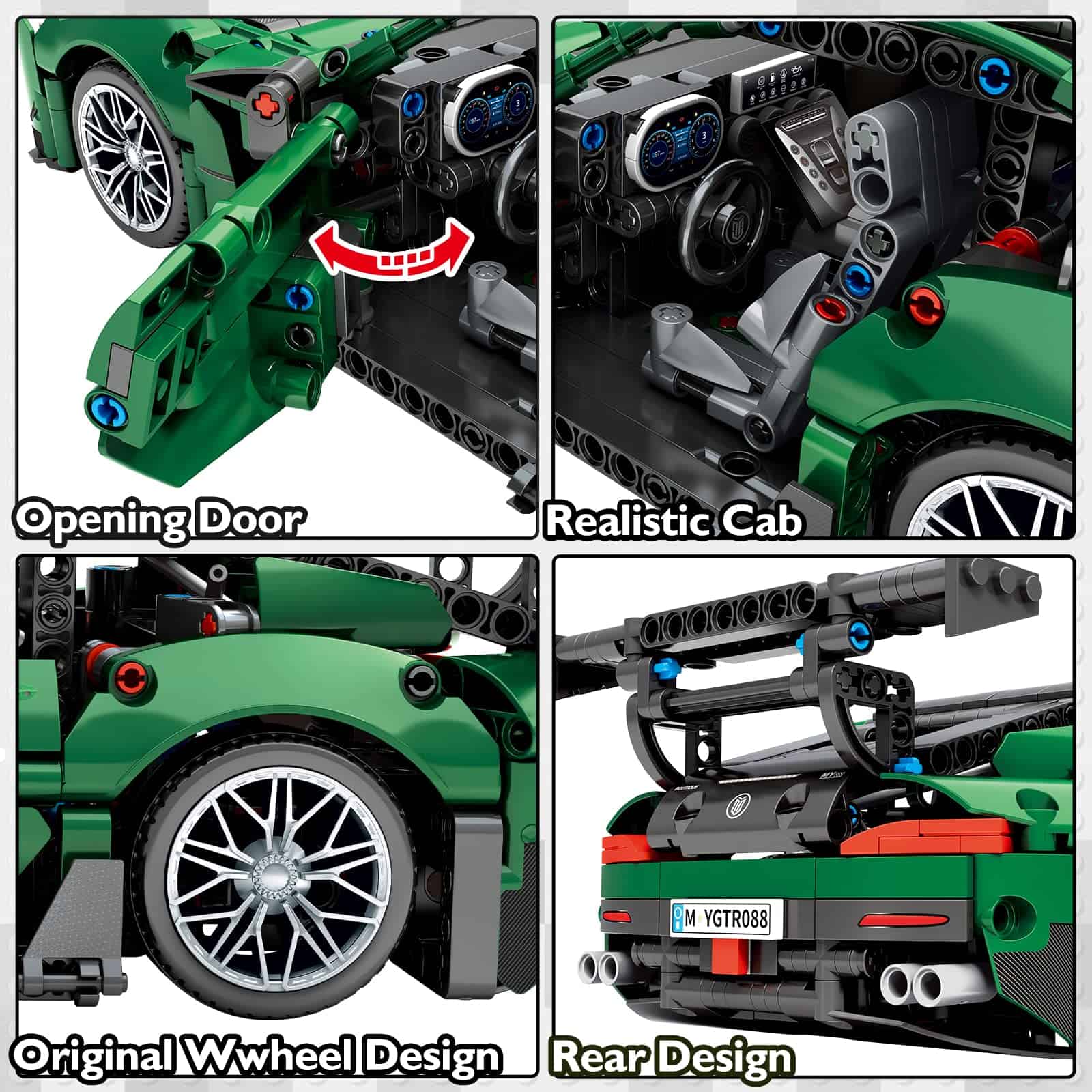 JMBricklayer Set de Construcción de Coche de Carreras para - Imagen 4