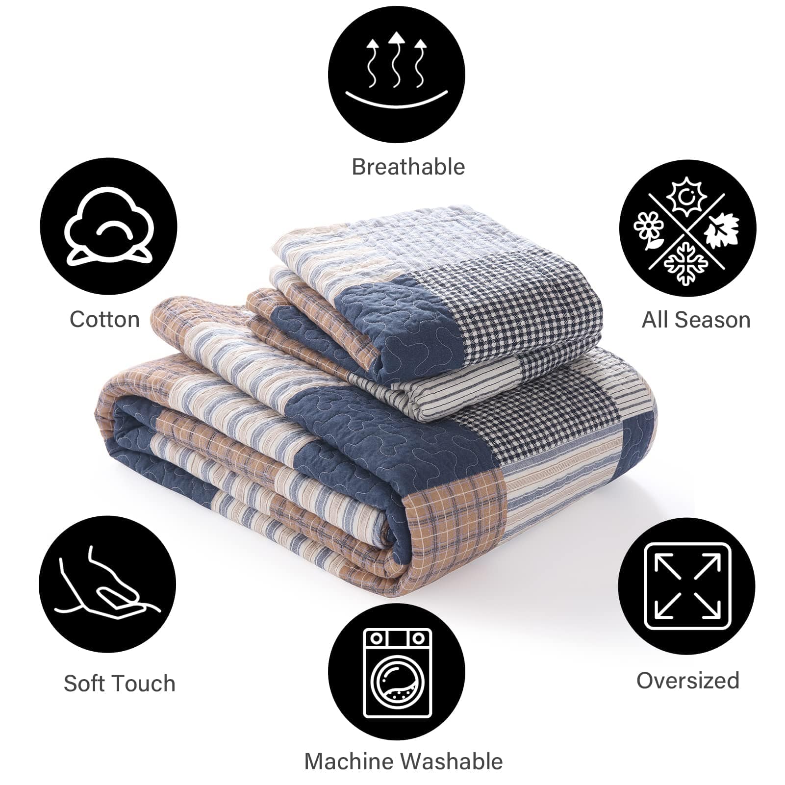 Juego de edredón de algodón al 100% tamaño Queen, edredón - Imagen 6