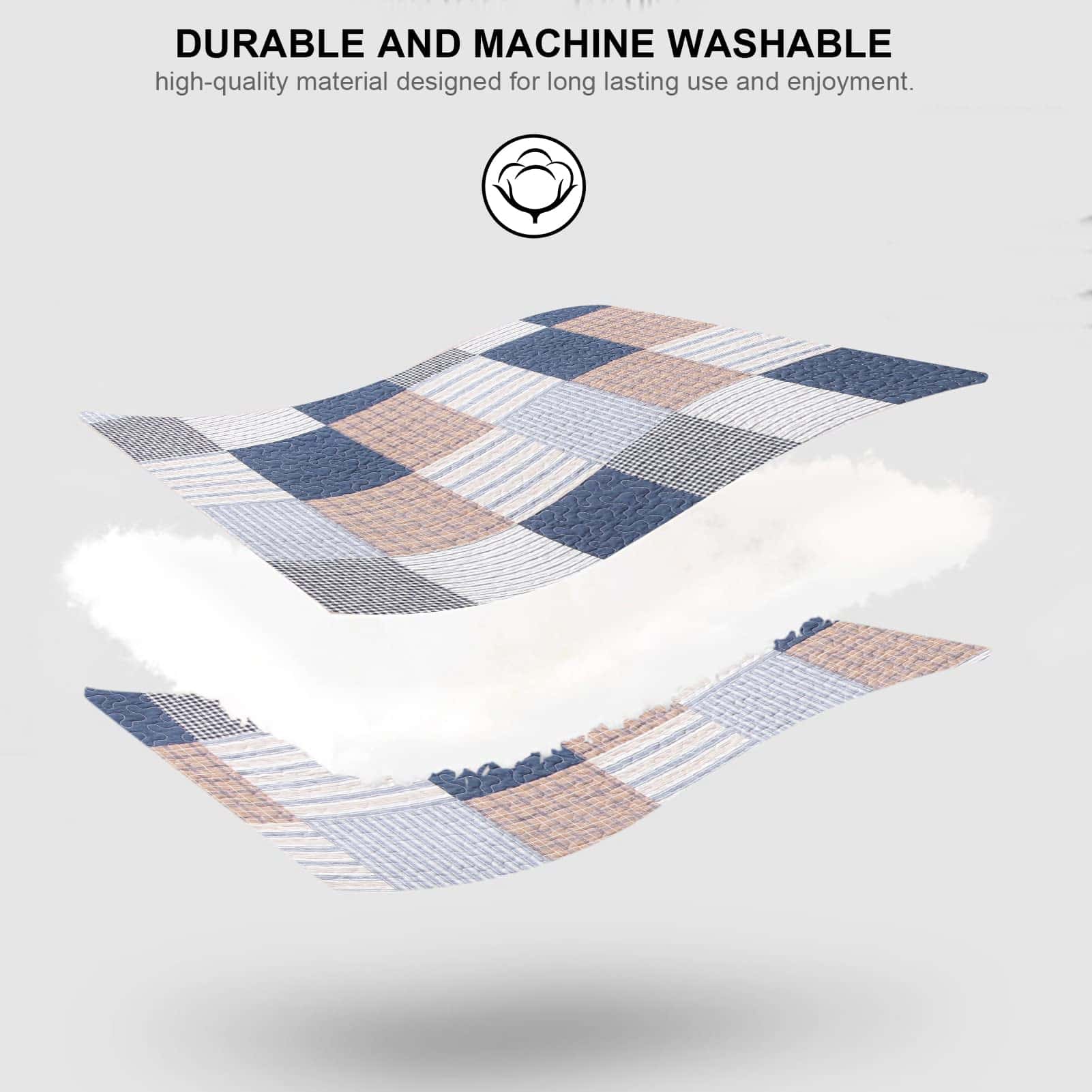 Juego de edredón de algodón al 100% tamaño Queen, edredón - Imagen 7