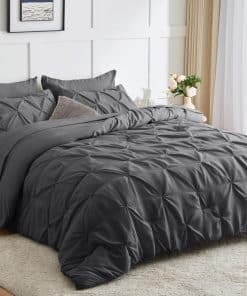 Edredón CozyLux de Color Gris Oscuro para Cama Queen -