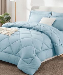 Juego de Edredón Completo CozyLux con Sábanas 7 -Azul Claro