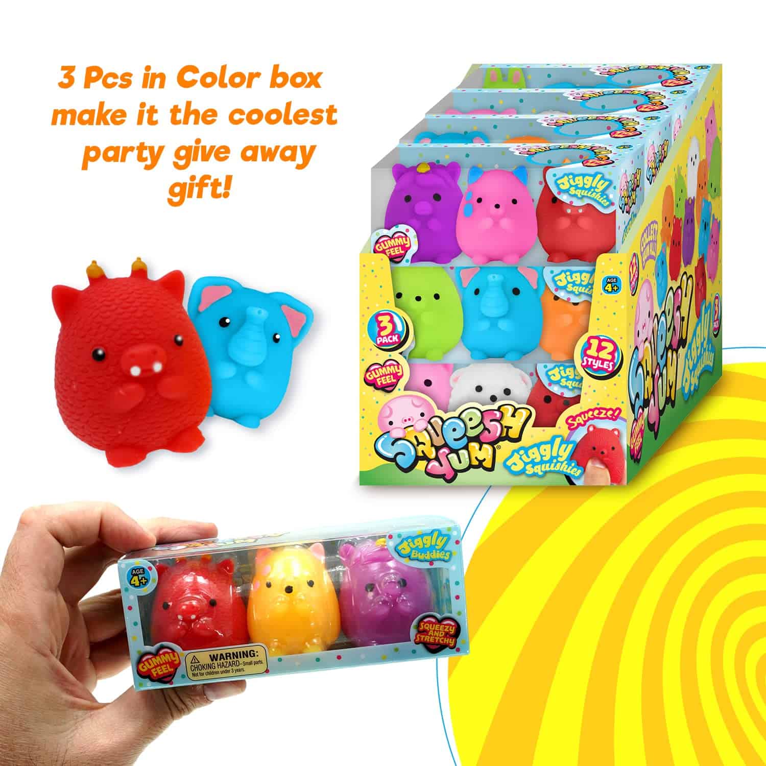 JA-RU Mochi Squishy Animal (Paquete de 12 Squishies, 3 - Imagen 5