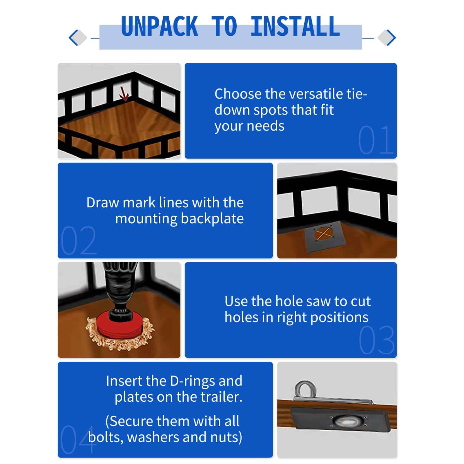 Kit de Anclaje de Amarres Empotrados de Anillo en D, - Imagen 5