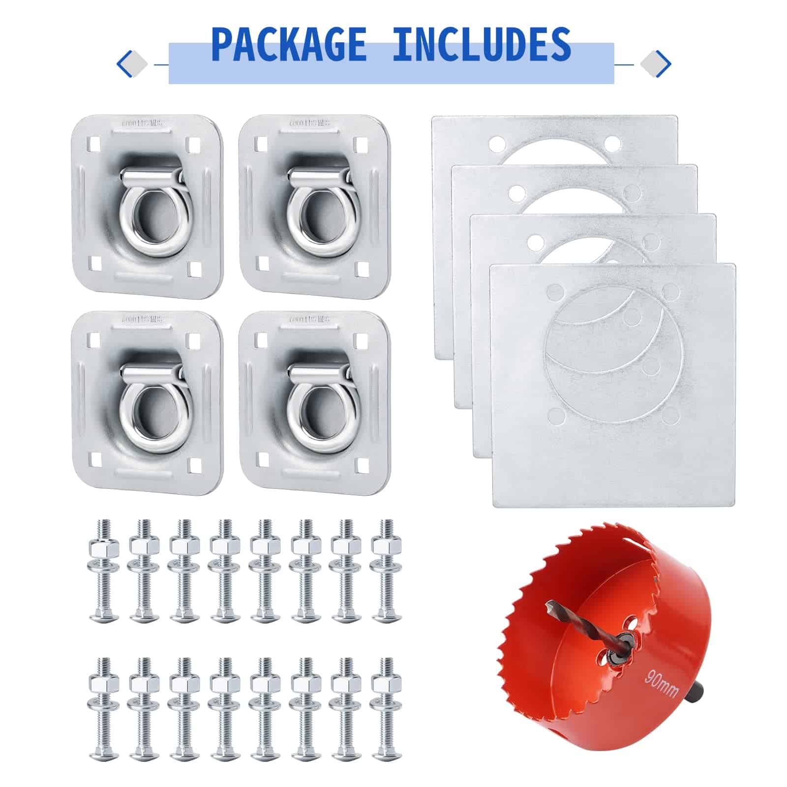 Kit de Anclaje de Amarres Empotrados de Anillo en D, - Imagen 8