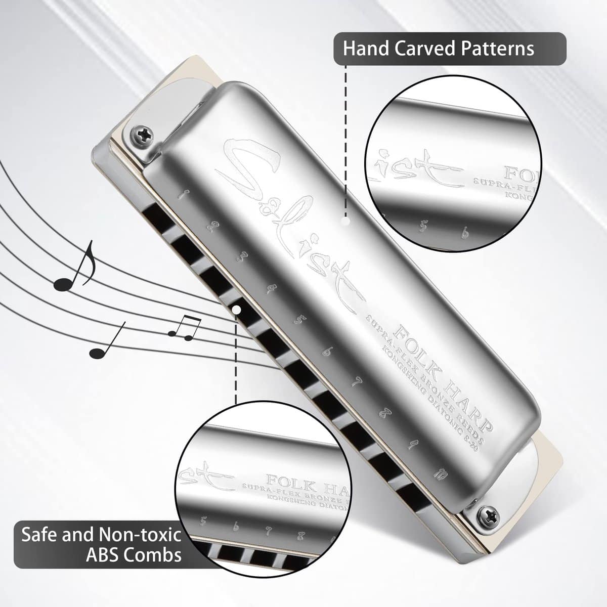 Arpa Folk Solist KONGSHENG, armónica diatónica de 10 - Imagen 6