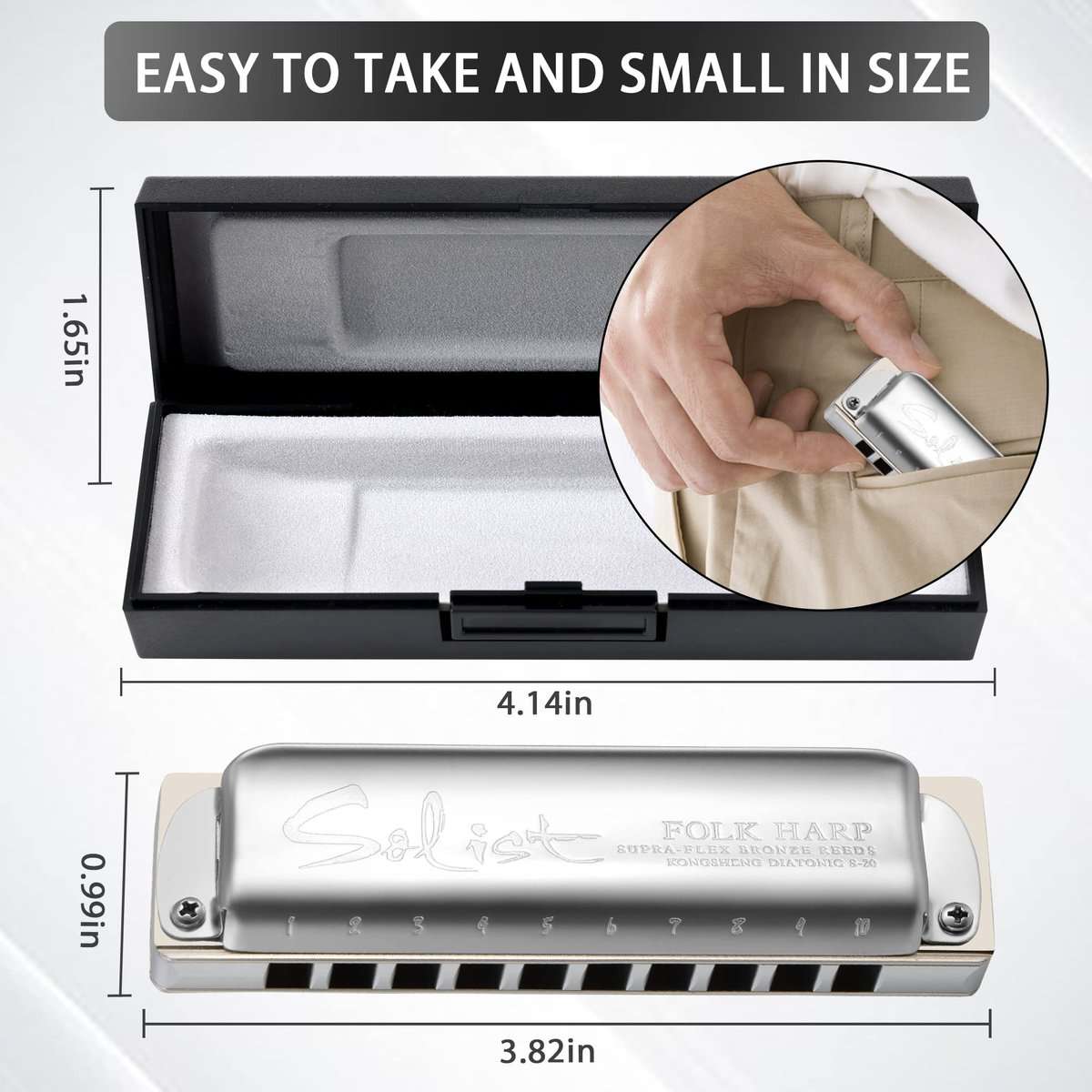 Arpa Folk Solist KONGSHENG, armónica diatónica de 10 - Imagen 5