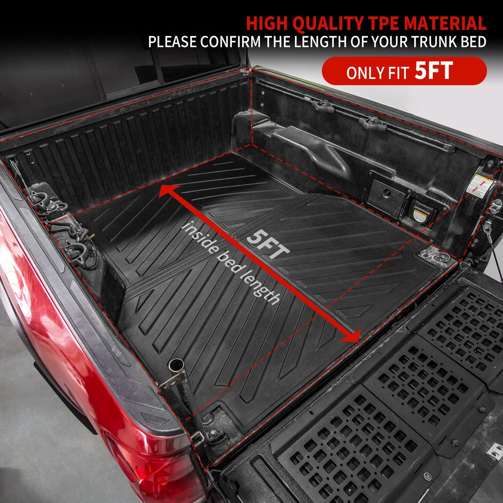 Thinzyou Truck Bed Mat Compatible with 2005-2023 Toyota - Imagen 5