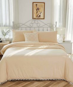 Juego de Funda de Edredón Boho Beige de 3 Piezas - Ropa de