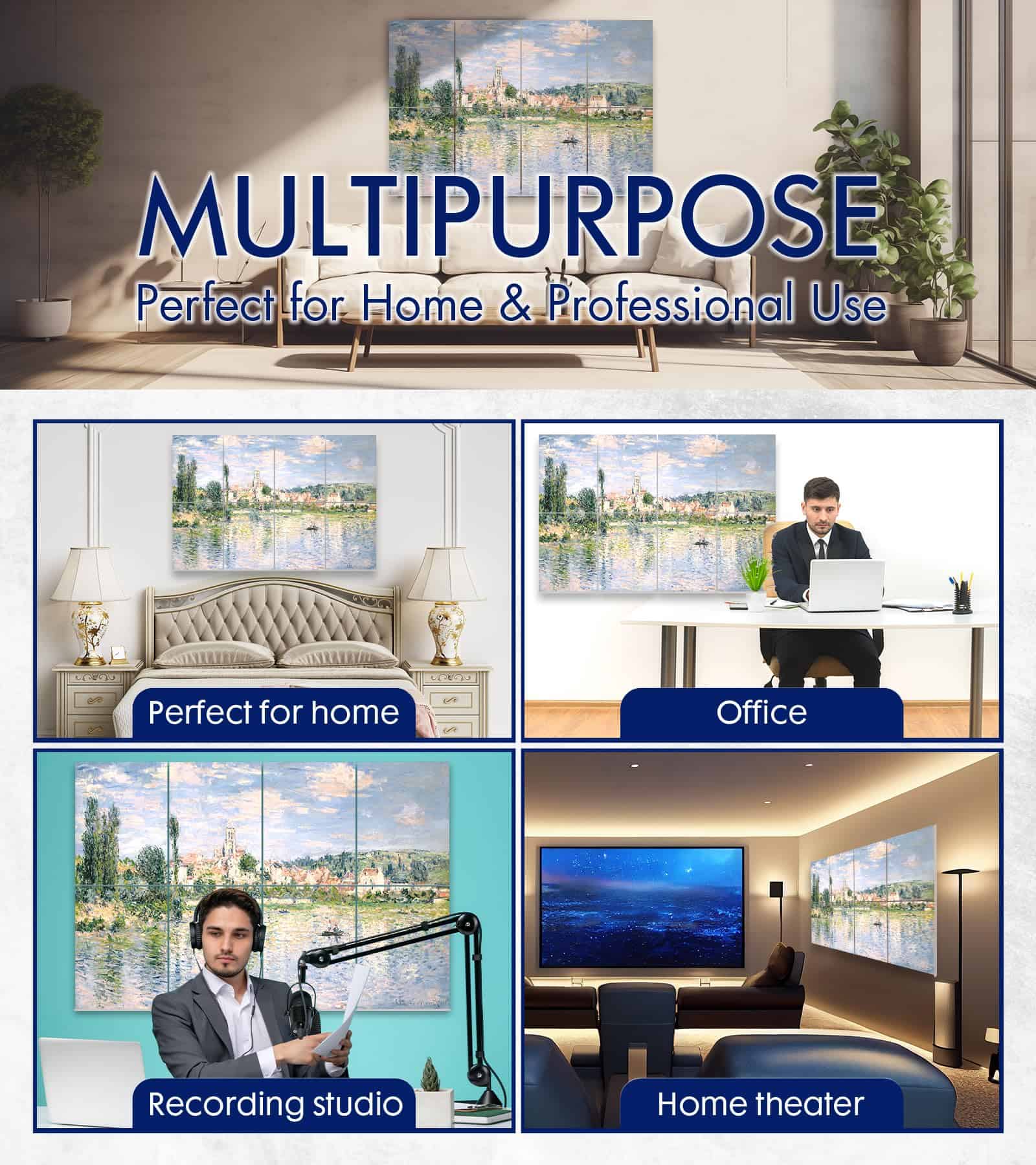 Paneles Acústicos de Pared PINWELIFE, Paneles Absorbentes - Imagen 6