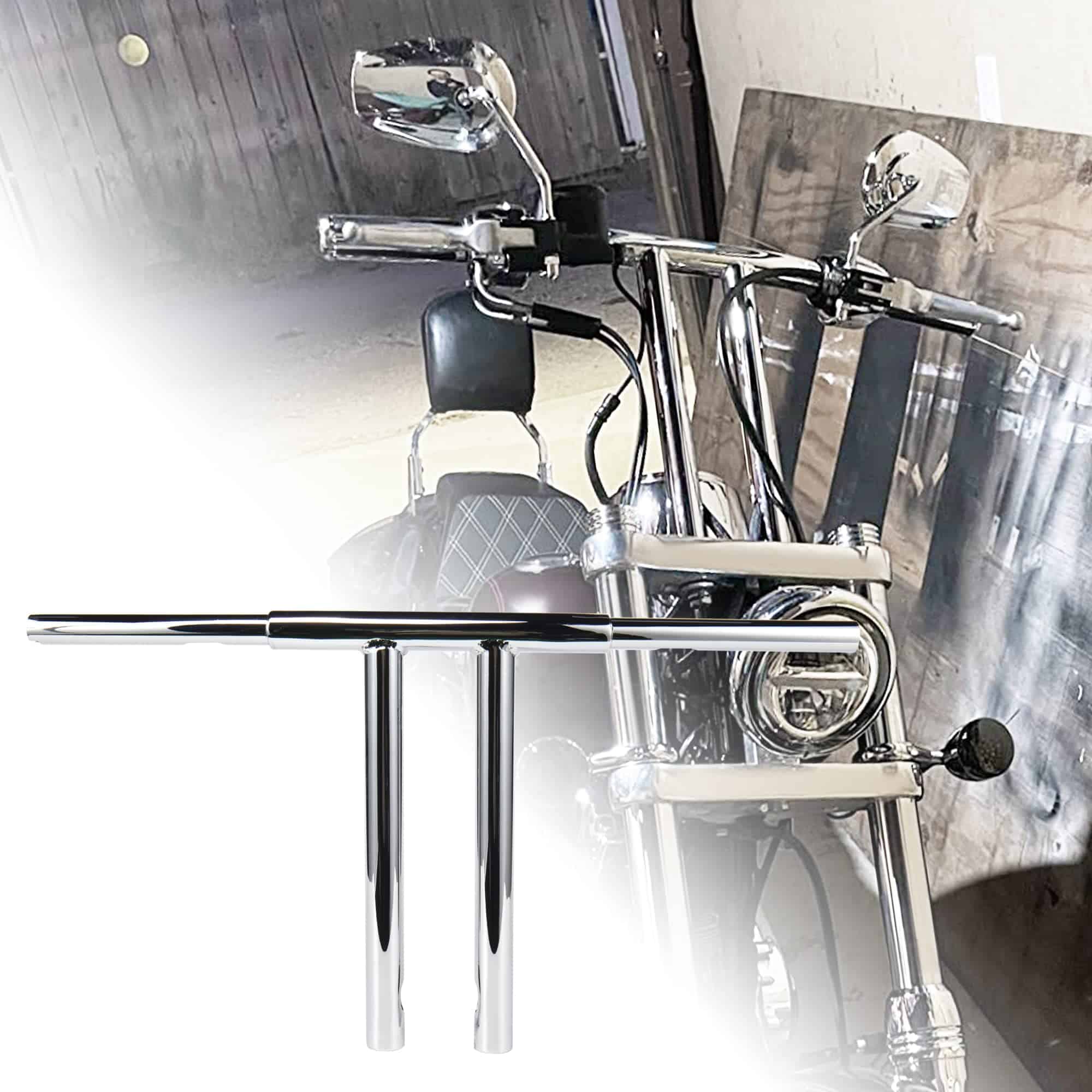 TIGERSGATE Manillar en T 14" Cromado para Harley