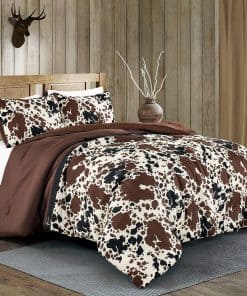 Juego de cama estampado de vaca tamaño queen estilo cowboy